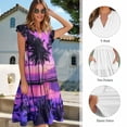 thumbnail image 5 of Yuyamidu Matching Hawaiian Outfits for Couples Palm Tree Dress for Women Mens Hawaiian Shirt Womens Beach Dress Matching Vacation Outfits for Couples Ruffle Sleeve V Neck Flowy Sun Dress, Size 2XS, 5 of 8