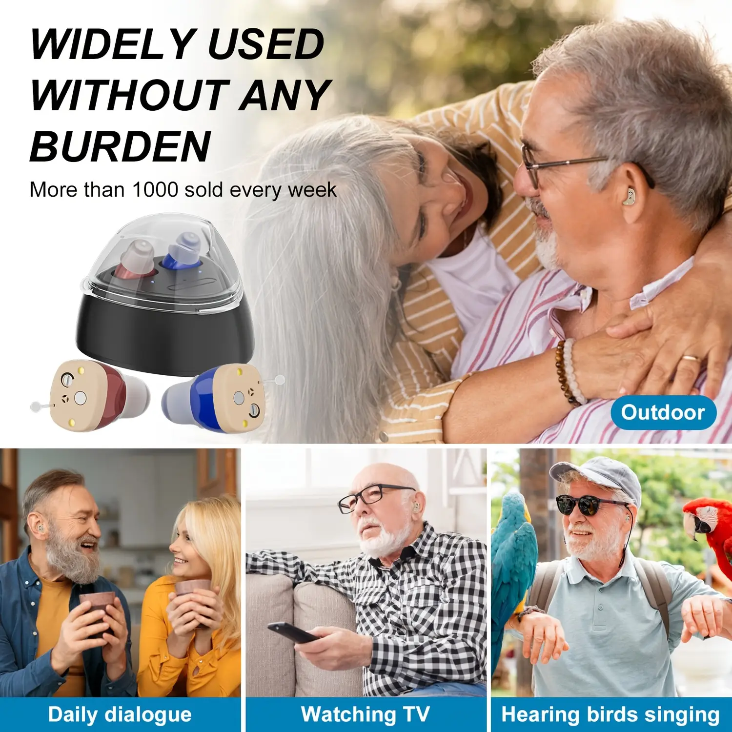 Rechargeable Hearing Aids For Seniors With Noise Canceling,Hearing Amplifier For Adults,Digital In Ear Hearing Aids, Hearing Assist Devices With Volume Control Magnetic Contact Charging Box