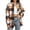 Orange, variant on Women's Oversized Plaid Shirts Casual Button Dressy Long Sleeve Shirt Loose Shacket Top with Pocket Blue XXXL Fashion