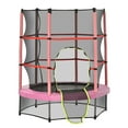 thumbnail image 1 of CoSoTower Trampoline pour Enfants de 55 Pouces avec Filet de Protection pour Intérieur/extérieur, Trampoline pour Garçons et Filles de 3 à 6 Ans, Rose, 1 of 7