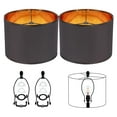 thumbnail image 1 of Lamp Shade JNIBOAO, batería negra, 2 unidades, color dorado mediano, 30 x 23 cm, 1 of 7