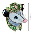 thumbnail image 2 of Animal Themed Handmade Stained Glass Window Hanging Art Featuring Opossum and Owl Designs, 2 of 4