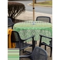 thumbnail image 4 of Outdoor Tablecloth with Umbrella Hole and Zipper, Sage Green Grey Boho Square Table Cloth 60x60 Inch Waterproof Tablecloth, Vintage Ethnic Tribe Abstract Art Picnic Table Cover for Patio Camping, 4 of 7