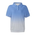 thumbnail image 7 of Yubnlvae 2025 Women's Trendy Summer Collared Blouses - Short Sleeve, Wrinkle-Resistant, Lightweight for Vacation & Office Casual Sky Blue S, 7 of 7
