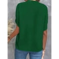 thumbnail image 4 of Women'S Chiffon Blouse Shirt V Neck Dressy Tunic Tops Green M, 4 of 5