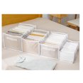 thumbnail image 3 of Organizador plegable para cajones de ropa, caja de almacenamiento multiusos con compartimentos de gran capacidad, 9 rejillas, color blanco, 32x25x17cm ER, 3 of 5