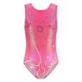 thumbnail image 4 of Gymnastics Leotards for Girls with Shorts Sparkly Sleeveless Ballet Dance Unitards Print 3Pc Athletic Tumbling Outfits, Pink, 9-10Y, 4 of 6