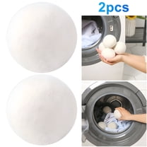 LAMIRO 2-Pack Wool Dryer Balls,Pet Hair Remover for Laundry,Reusable Natural Fabric Softener Laundry Balls for Dryer 5CM