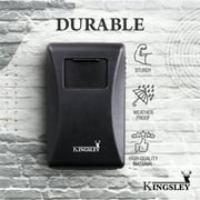 Kingsley Weatherproof Key Lock Box, Wall Mount, 4-Digit Combination, Large Capacity for Spare Keys