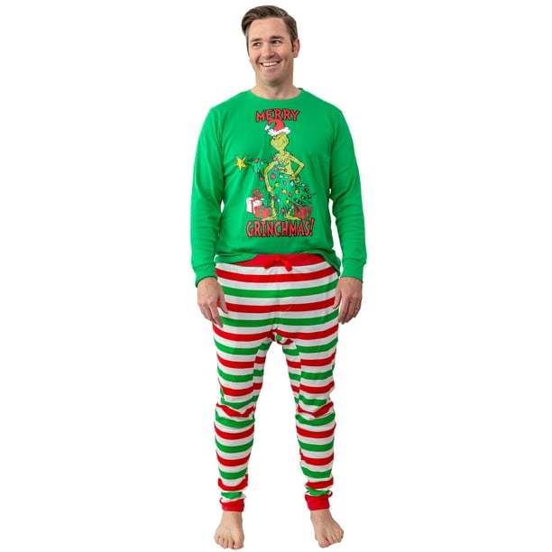 Seven Times Six Dr. Seuss Mens Grinch Merry Grinchmas! 2 Piece Tight