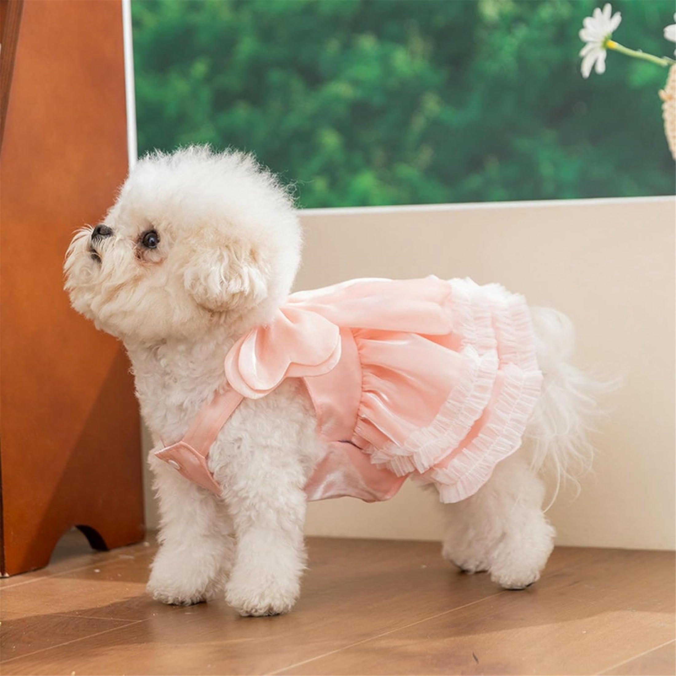 HQREA Dog Princess Dresses for Small Dogs Girl Puppy Vest Skirt with Bowknot Summer Female Dog Clothes for Wedding Birthday Party