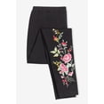 thumbnail image 6 of Woman Within Plus Size Tall Stretch-Cotton Knit Pull-On Embroidered Leggings, 6 of 6