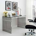 thumbnail image 5 of Modway Gridiron Stainless Steel Office Desk in Stainless Steel, 5 of 5