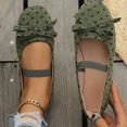 thumbnail image 2 of SuTry Women's Round Toe Flats Bow Detail Polka Dot Elastic Strap Lightweight Comfortable Casual Walking Shoes(40), 2 of 9