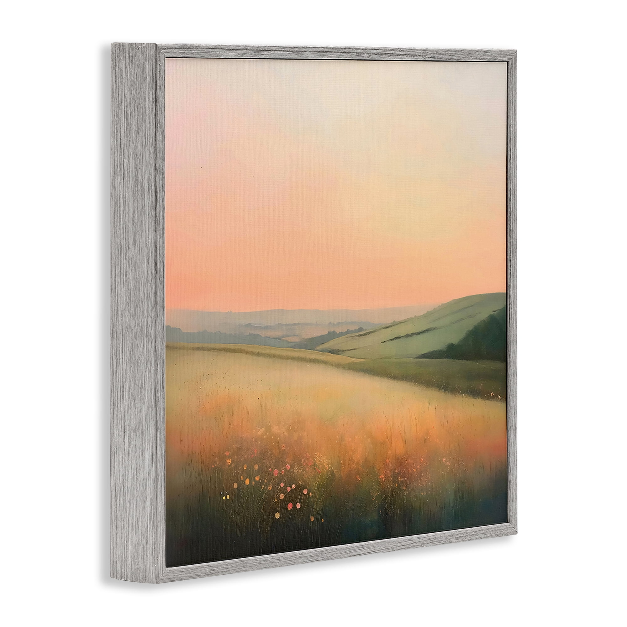 Stupell Industries Sun Coming Up Over Meadow Gray Framed Giclee Art, design by Creative Studio