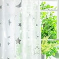 thumbnail image 2 of Stars Print Tulle Door Window Curtain Drape Panel Cloth Screen Window Scarf Valances, Bedroom Curtains Rod Pocket Voile Window Treatments for Living Room, 2 of 7
