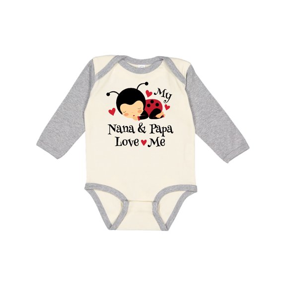 Inktastic Nana and Papa Love Me Baby Boys or Girls Long Sleeve Baby Bodysuit