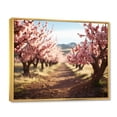 thumbnail image 2 of Designart "Pink Cherry Blossom landscape I" Floral Floater Framed Wall Art Print, 2 of 7