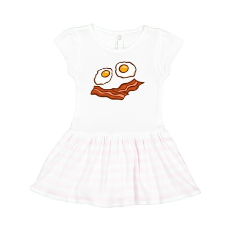 

Inktastic Cute Eggs and Bacon Smile Gift Toddler Girl Dress
