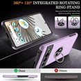 thumbnail image 4 of Pixel 7 Pro Case, Google Pixel 7 Pro Case Shockproof Google Pixel 7 Pro Phone Case with 360° Magnetic Ring Holder Kickstand Phone Case for Google Pixel 7 Pro Purple, 4 of 8