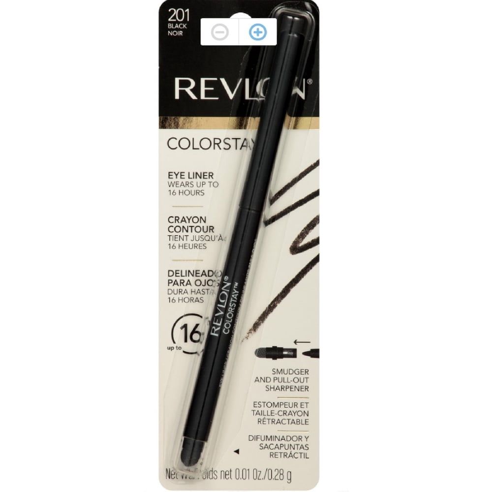 Revlon ColorStay Eyeliner Pencil, Black [201], 0.01 oz (Pack of 4