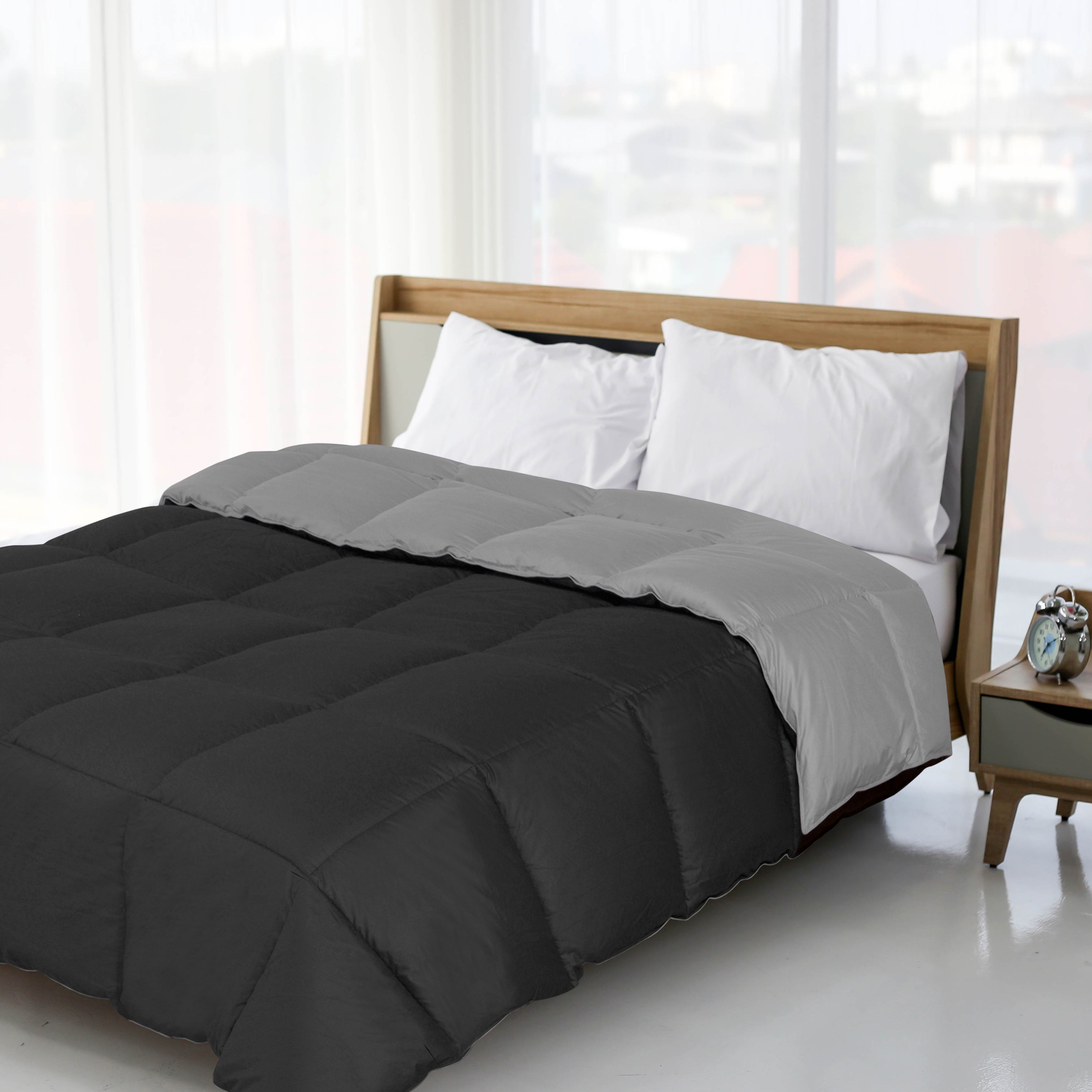 Superior Down Alternative Reversible Comforter, King, Black/ Grey - image 2 of 3