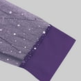 thumbnail image 6 of YanHoo Womens Mesh Sheer Long Sleeve Shirts V-Neck Sequin Bling Tunic Tops Dressy Business Casual Blouses Sparkly Glitter Trendy Tee Shirt Purple,XXXXL, 6 of 8