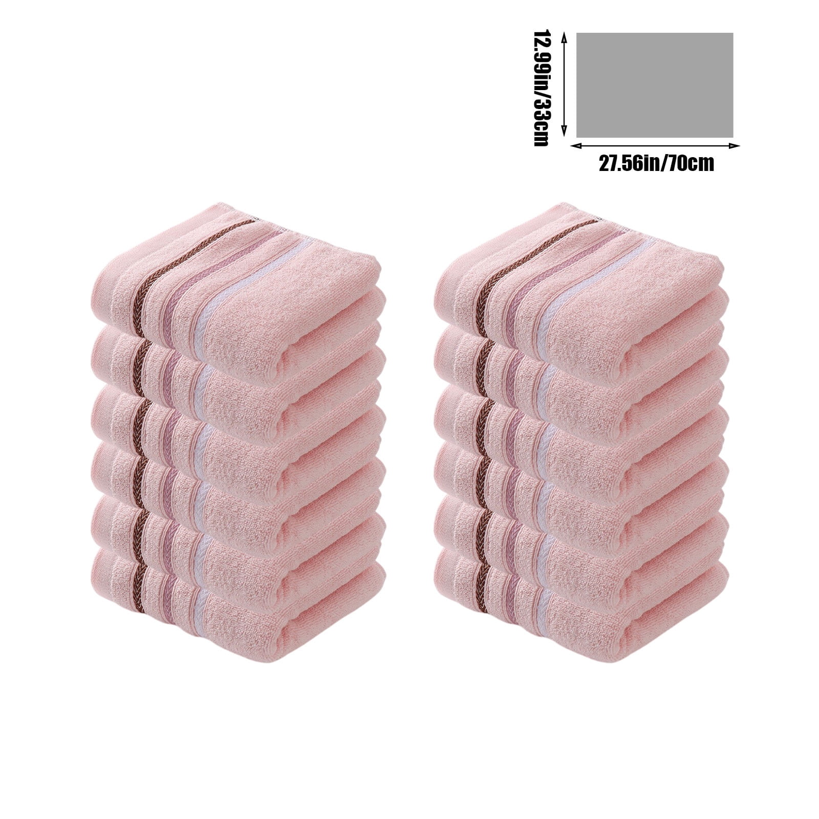 Hiroekza 12-Pack 100% Cotton Hand Towels Set for Bathroom Bath Sheets - Soft, Skin-frindly, Absorbent Towels for Bathroom, Gym, Spa, Hair Care, Facial Towels for Estheticians, Massage Towels Pink