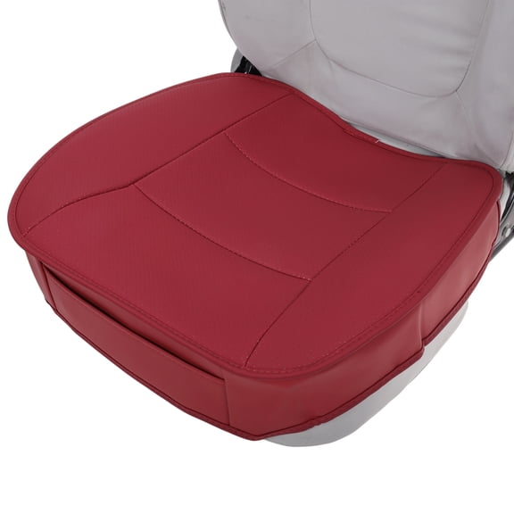 Unique Bargains Car Seat Cover Leather Red Car Seat Pad Cover, Rectangle, Universal for Car SUV Truck, 53cmx51cmx3cm, 1 Pcs