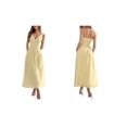 thumbnail image 3 of Women'S Summer Sleeveless Casual Dresses V-Neck Wrinkles Backless Party Dress Yellow XL, 3 of 7