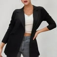 thumbnail image 2 of Blazer Jackets for Women Dressy Business Casual Notch Lapel Collar Long Sleeve Work Wear Office Clothes (L, Black), 2 of 3