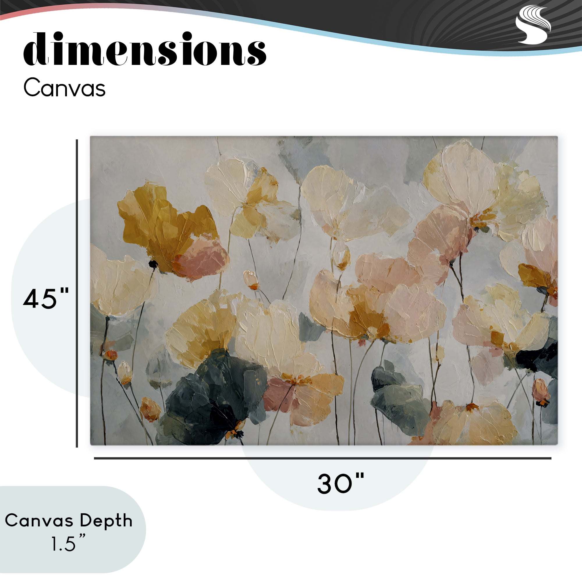 Stupell Industries Abstract Brushed Petals Canvas Wall Art, design by Jacky Ngan