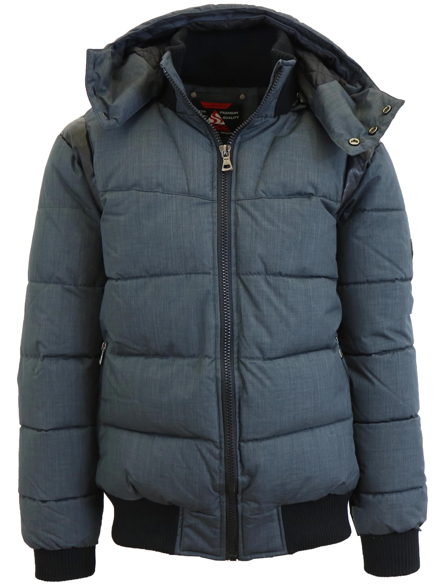 Spire by galaxy men's heavyweight puffer jacket with store detachable hood