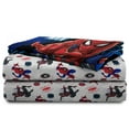 thumbnail image 6 of Spider-Man Classic Techno City 4-Piece Queen Sheet Set, Polyester, Blue and Red, Marvel, 6 of 7