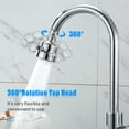 thumbnail image 2 of 360° Rotatable Tap Head Faucet Extender Splash-Proof Pressurized Kitchen Tap Sprayer with 3 Modes Water, 2 of 8