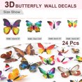 thumbnail image 2 of Calcomanías de Mariposas 3D Removibles de 24pcs de Unique Bargains, Adhesivos Artísticos para Decoración de Habitaciones y Fiestas Coloridas, 2 of 7