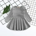 thumbnail image 4 of Gvdentm Girls Long Sleeve T-Shirt Dresses Kids Fall A-Line Twirly Skater Christmas Dresses for Baby Toddler Big Girl Grey,18-24 Months, 4 of 9
