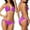 Purple, variant on Prolriy Bikini Sets for Women Solid Color Lace Up Bikini Two Piece Swimsuit Womens Swimsuits Black L