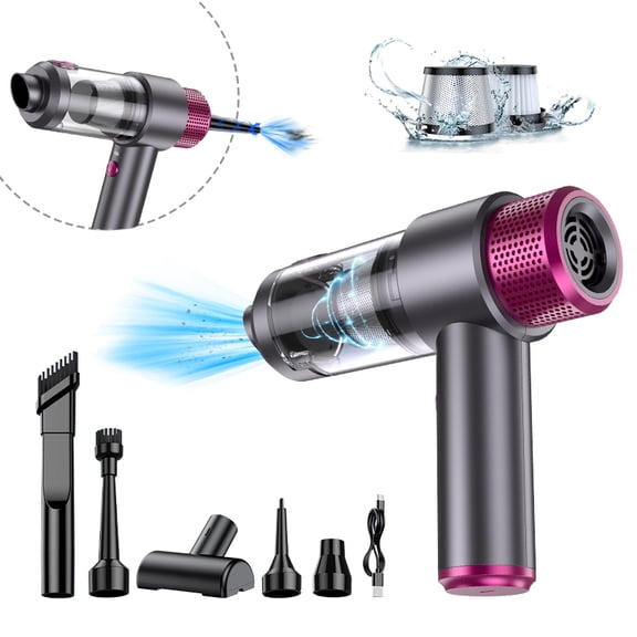 Cordless Car Vacuum and Air Duster, 4-in-1 Handheld Portable Cleaner for Car, Home and Office