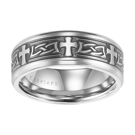 Tobias Stainless Steel Cross Band, 8mm
