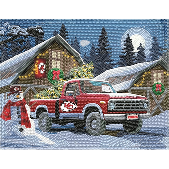 Kansas City Chiefs Winter Truck Diamond Art Holiday Craft Kit