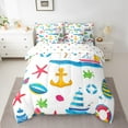 thumbnail image 2 of Manfei Boat Anchor 7-Piece Twin Bedding Sets,Ocean Starfish Bedding Comforter Set,Nautical Theme Breathable Sheet Sets,Ultra Soft Sea Home Decor,Reversible, 2 of 7