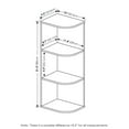 thumbnail image 4 of Furinno Pasir 3-Tier Corner Open Shelf Bookcase, White, 4 of 6