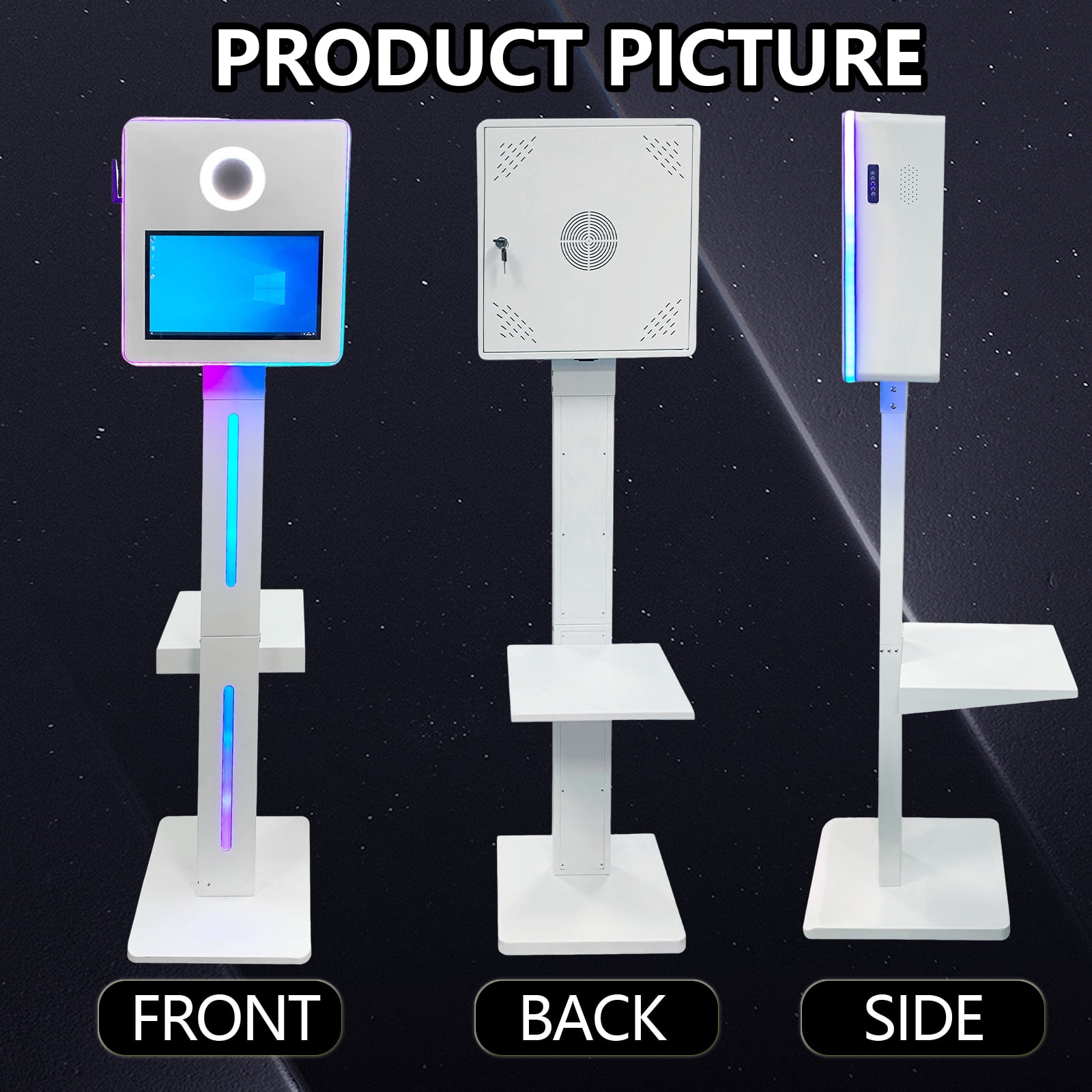 WideMeet 15.6inch Touch Screen Selfie Photobooth Machine with RGB Light for Wedding Event Party