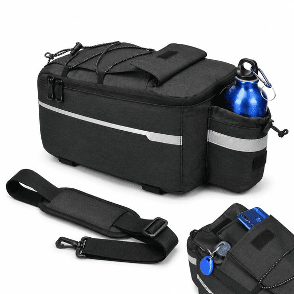 Bicycle Bag Insulated Trunk Cooler Pack Cycling Rear Rack Storage Pouch Reflective Bike Pannier Saddle Bag
