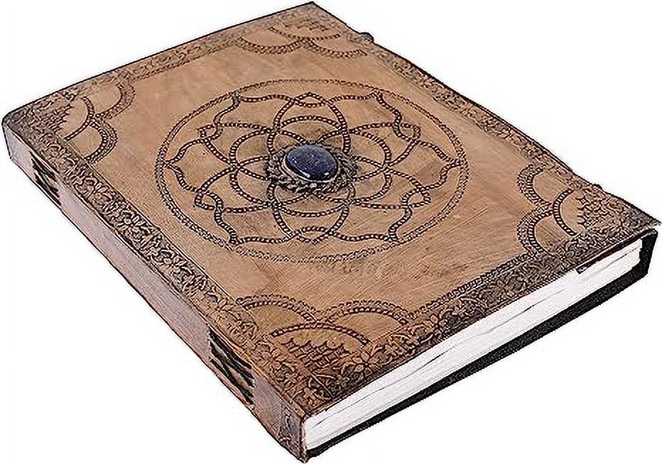 OVERDOSE Hand Embossed Stone Vintage Leather Journal - Handmade Antique Stone Journal For Students & Office For Men Women Diary Leather Sketchbook Drawing - Size 10 X 13 Inches | 25 X 33 cm