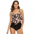 thumbnail image 3 of Women‘s Two Piece Swimsuit Ruffle Vest Top And High Waist Bottom Bikini Swimwear Set, 3 of 8