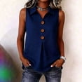 thumbnail image 2 of Harpily Cotton Linen Tank Tops for Women Sleeveless Half Button with Three Wooden Buttons Front Summer Casual Blouse Shirts, 2 of 5