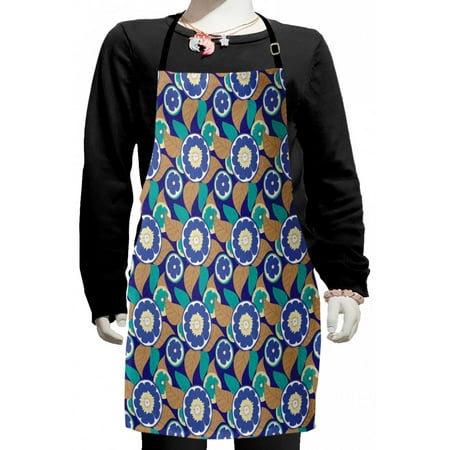 

Fruit Kids Apron Multicolored Lemon Slices and Leaves Patterns Lime and Foliage Motifs Boys Girls Apron Bib with Adjustable Ties for Cooking Baking Painting Indigo Dark Seafoam Camel by Ambesonne