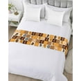 thumbnail image 5 of Xipuska Orange Plaid Fall Bed Runners for King Size Bed, Decorative Bed Throws for Foot of Bed, Thanksgiving Pumpkins Maple Leaf Turkey Bed Runner Sofa Throw Bedding Scarf Slipcover for Bedroom, 5 of 6